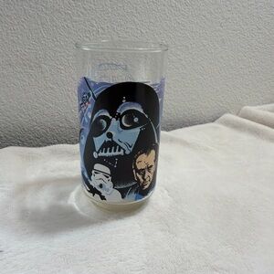 Star Wars Themed Glass with Black and Blue Design
